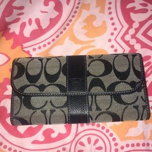 Gray and Black Coach Wallet